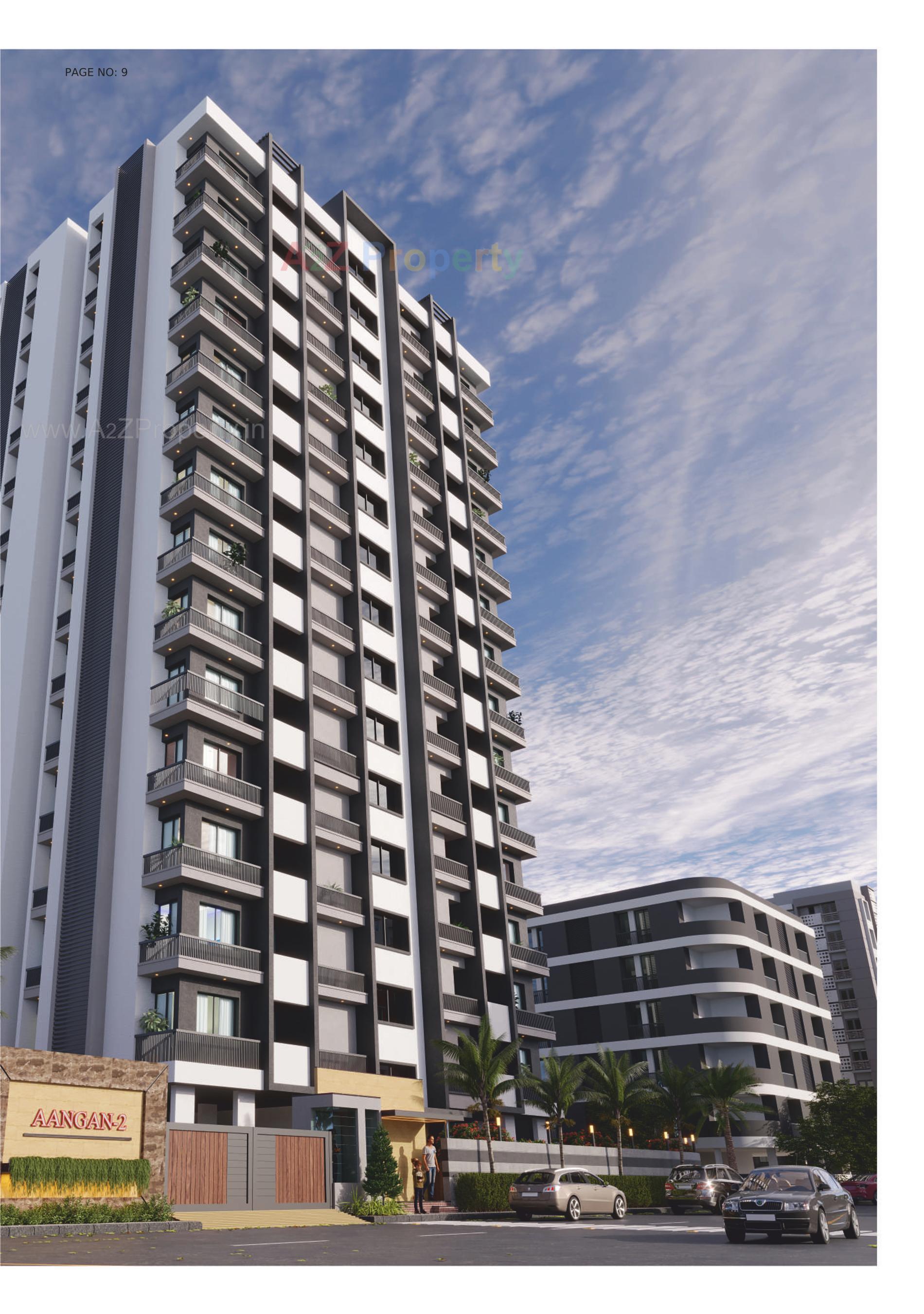 3D Elevation of real estate project Aangan located at Madhapar, Rajkot, Gujarat