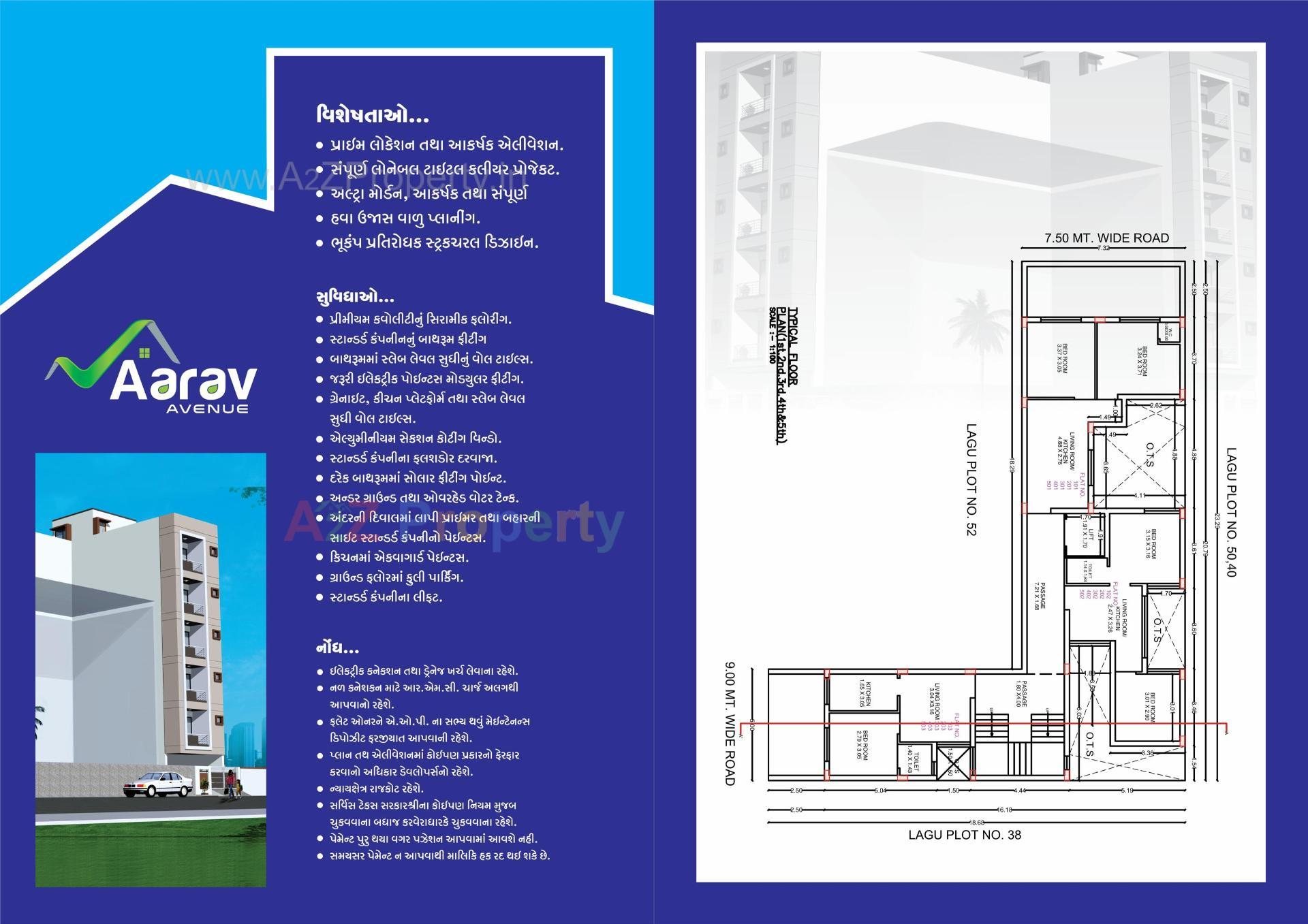 Layout of real estate project Aarav Avenue located at Mavdi, Rajkot, Gujarat