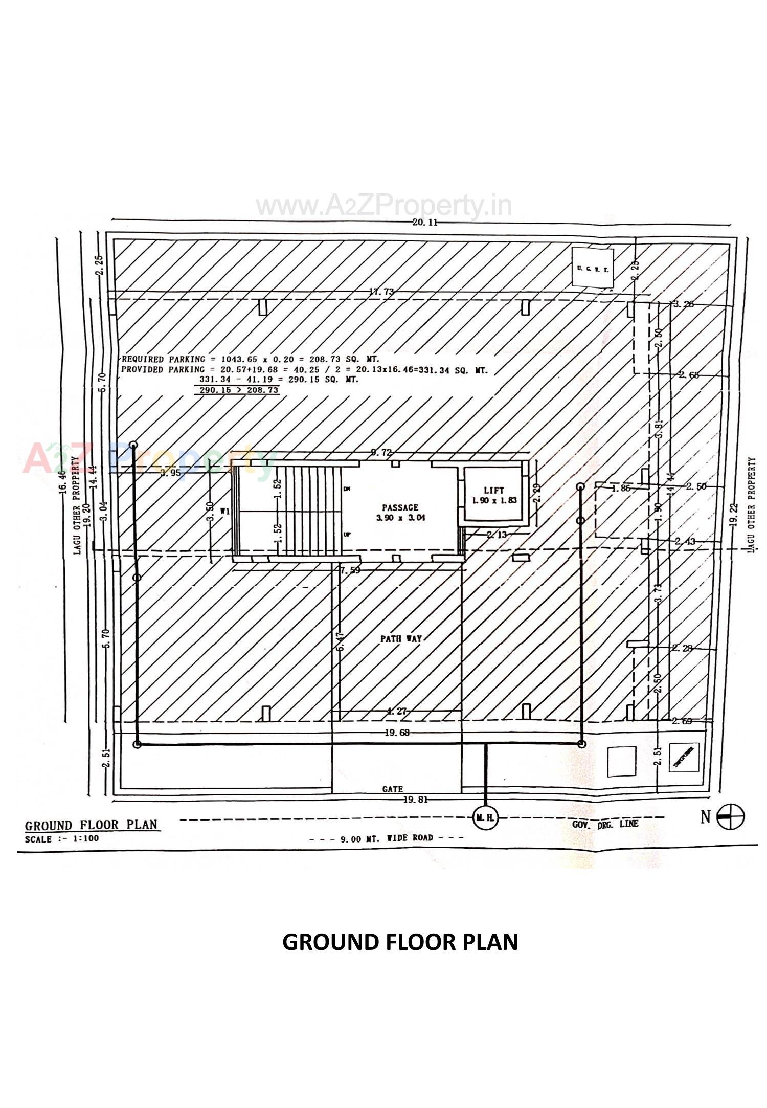 Layout of real estate project Ab Avenue located at Mavdi, Rajkot, Gujarat