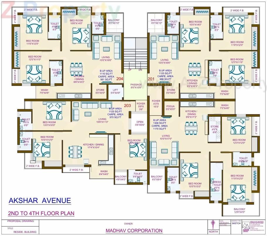 Layout of real estate project Akshar Avenue located at Mavdi, Rajkot, Gujarat