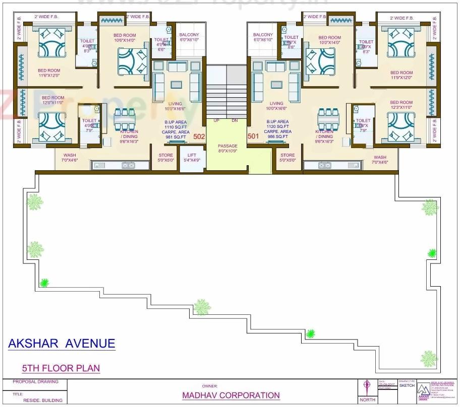 Layout of real estate project Akshar Avenue located at Mavdi, Rajkot, Gujarat