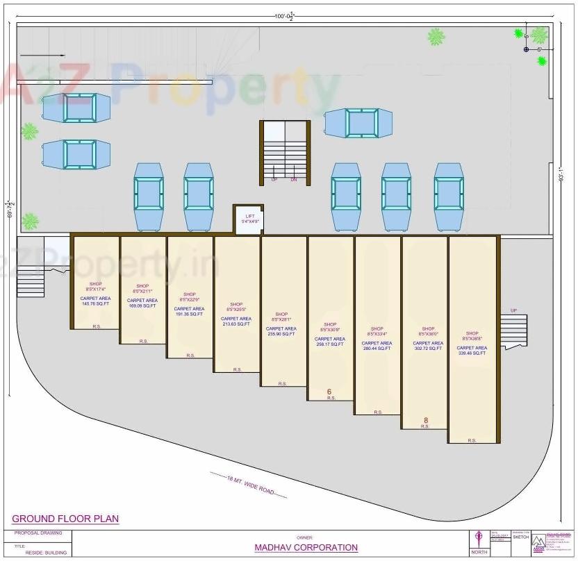 Layout of real estate project Akshar Avenue located at Mavdi, Rajkot, Gujarat