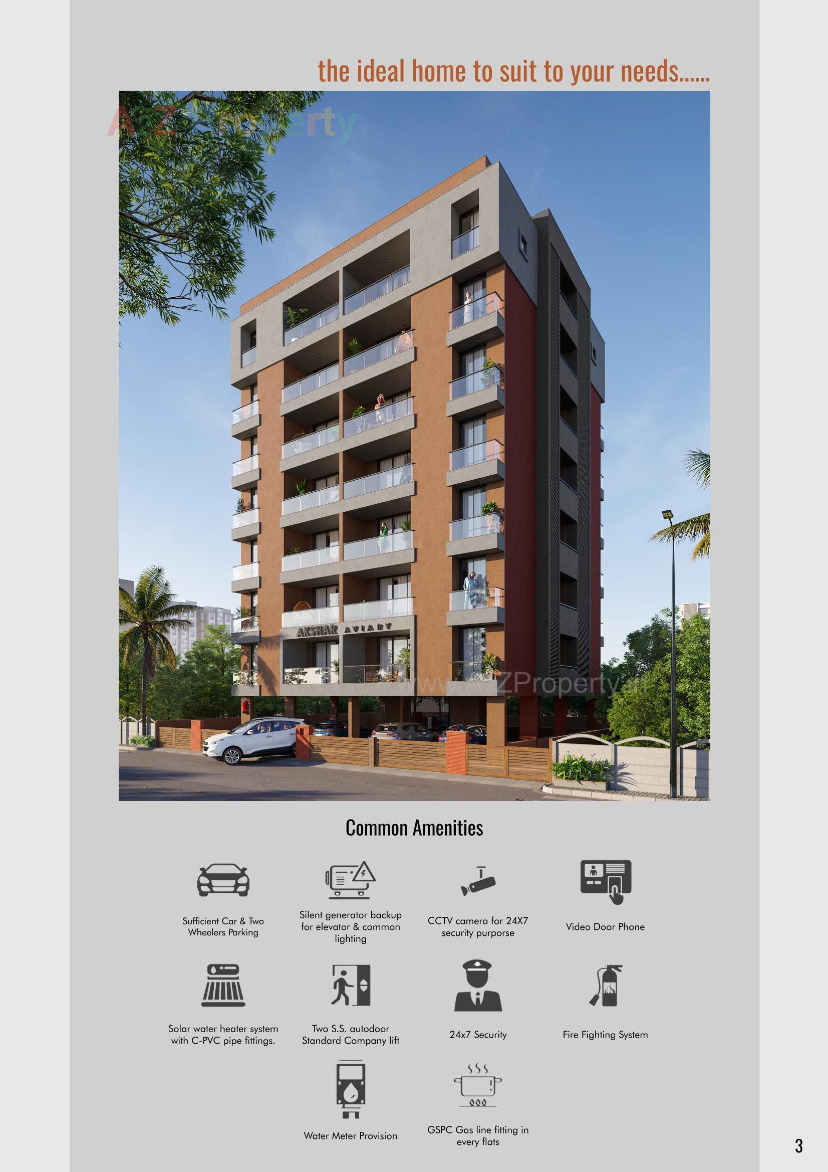 3D Elevation of real estate project Akshar Aviary located at Nana Mava, Rajkot, Gujarat