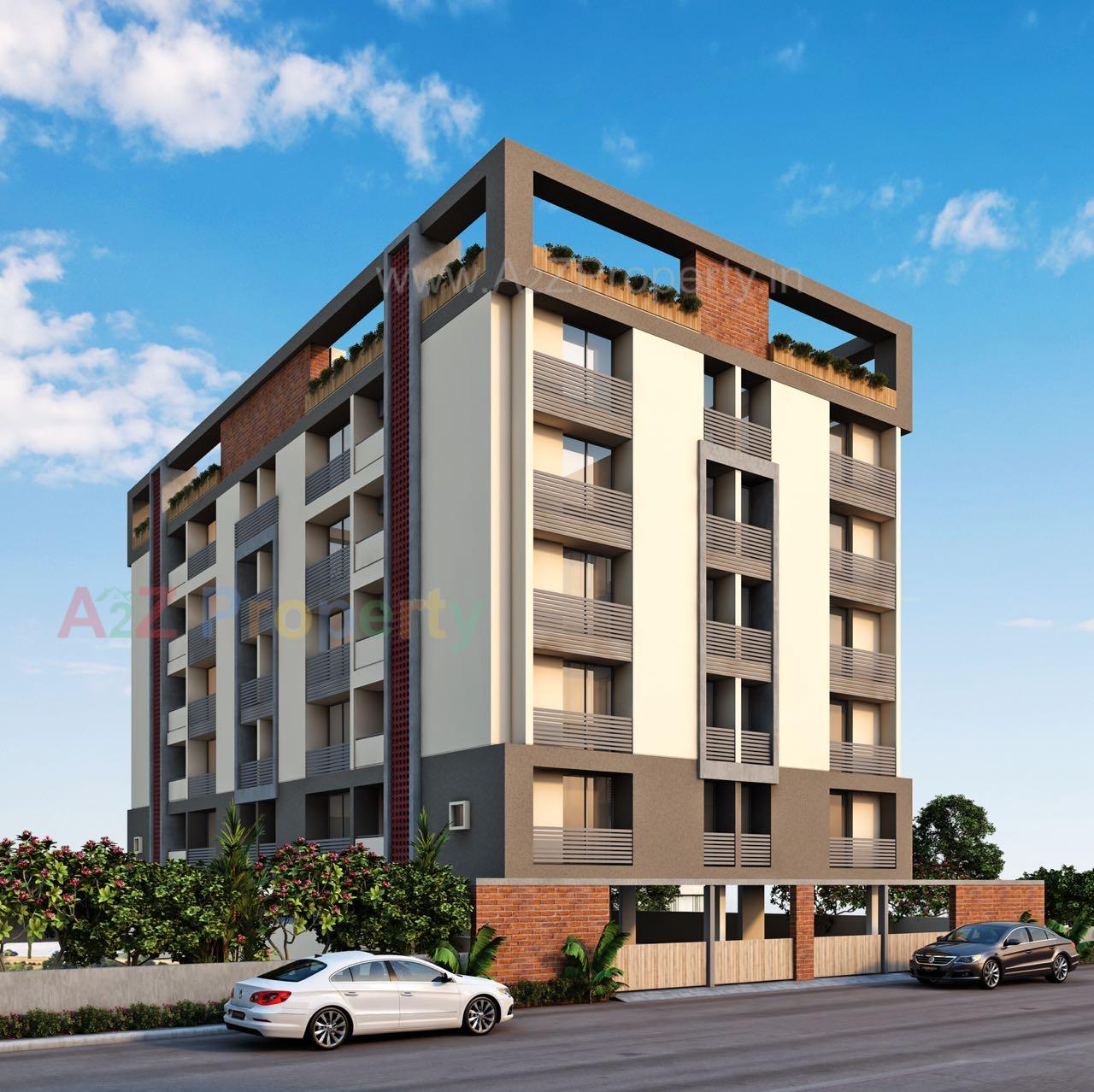 3D Elevation of real estate project Akshar Enclave located at Nana-mava, Rajkot, Gujarat