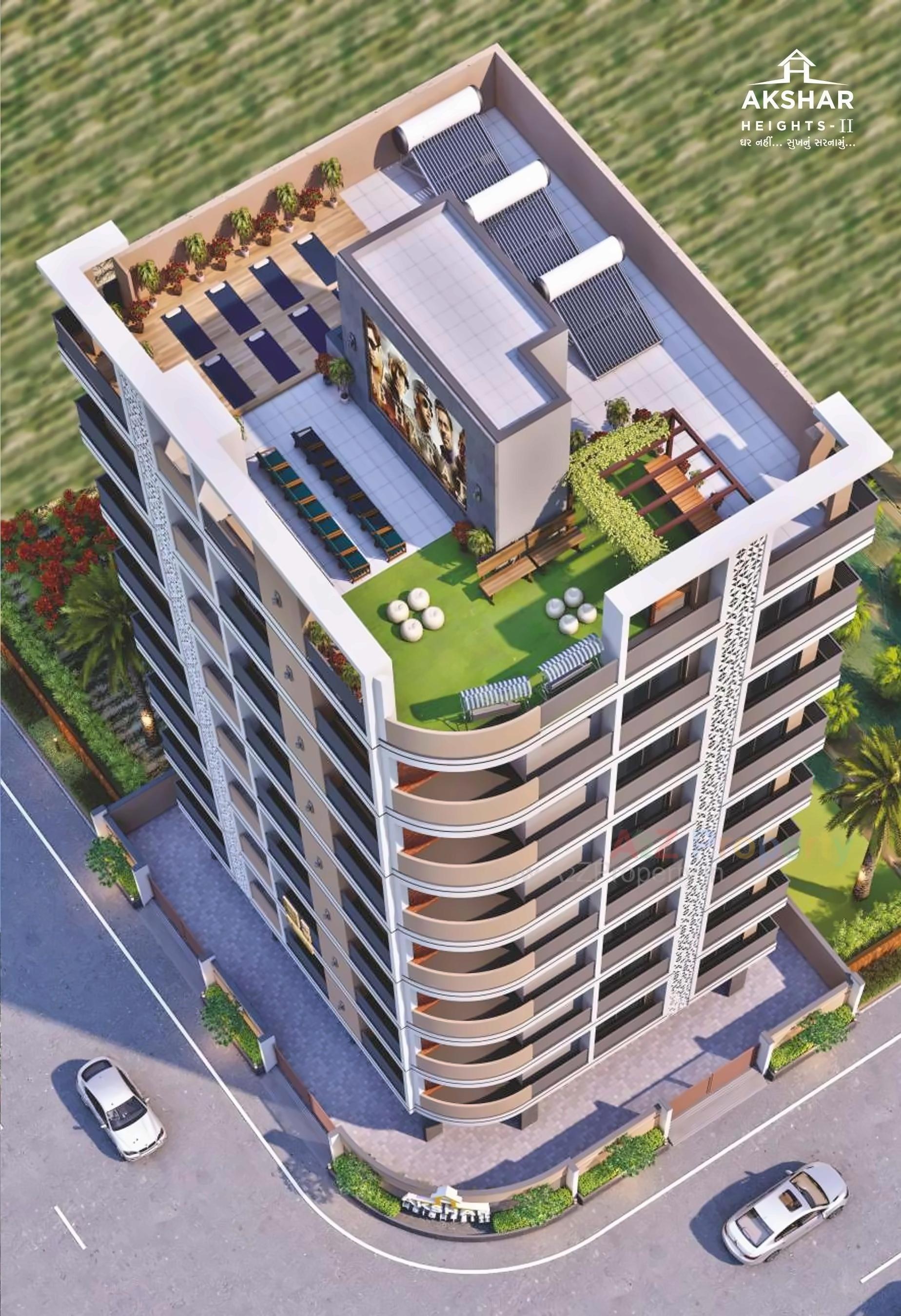 3D Elevation of real estate project Akshar Heights located at Rajkot, Rajkot, Gujarat