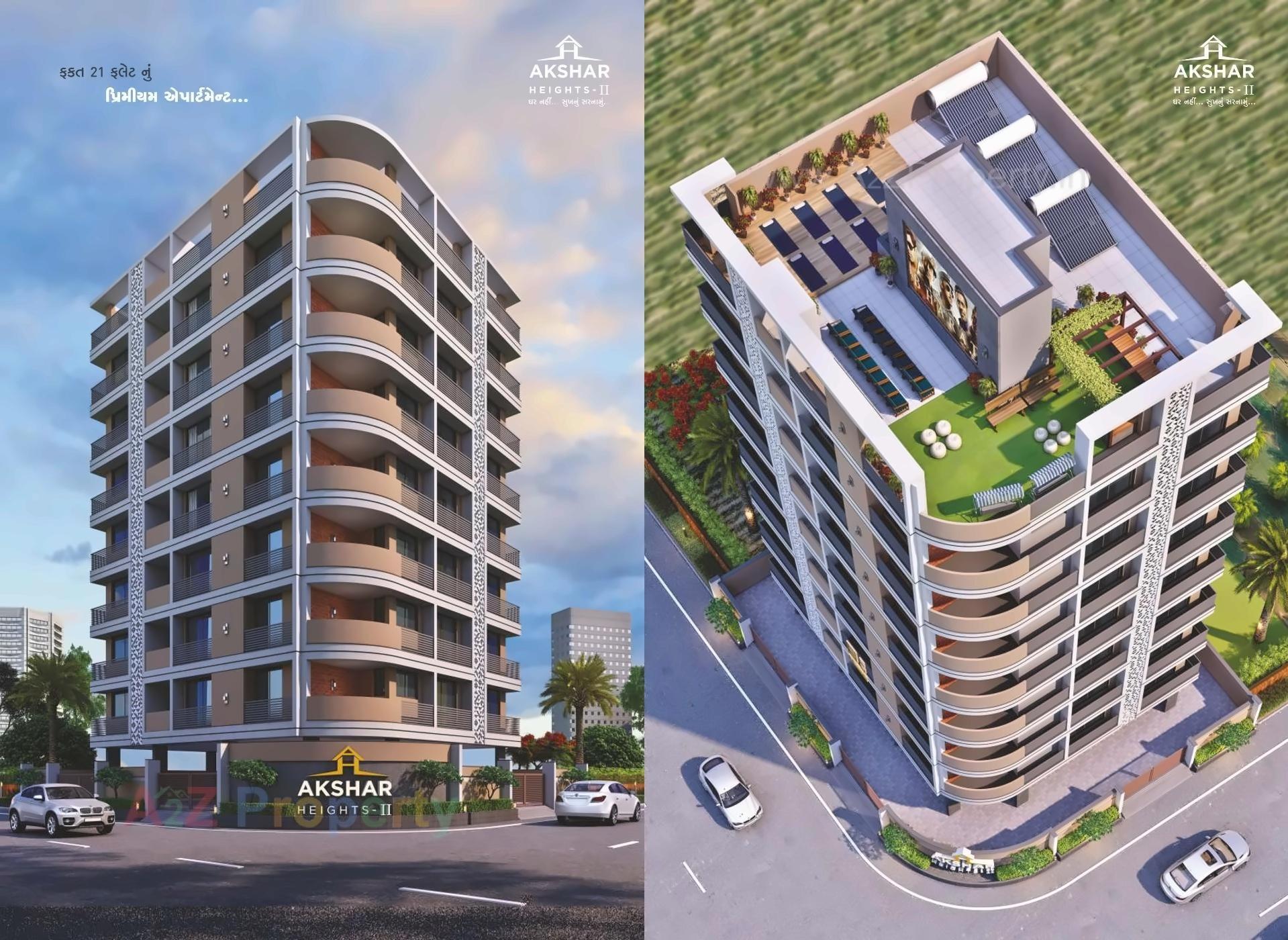 3D Elevation of real estate project Akshar Heights located at Rajkot, Rajkot, Gujarat