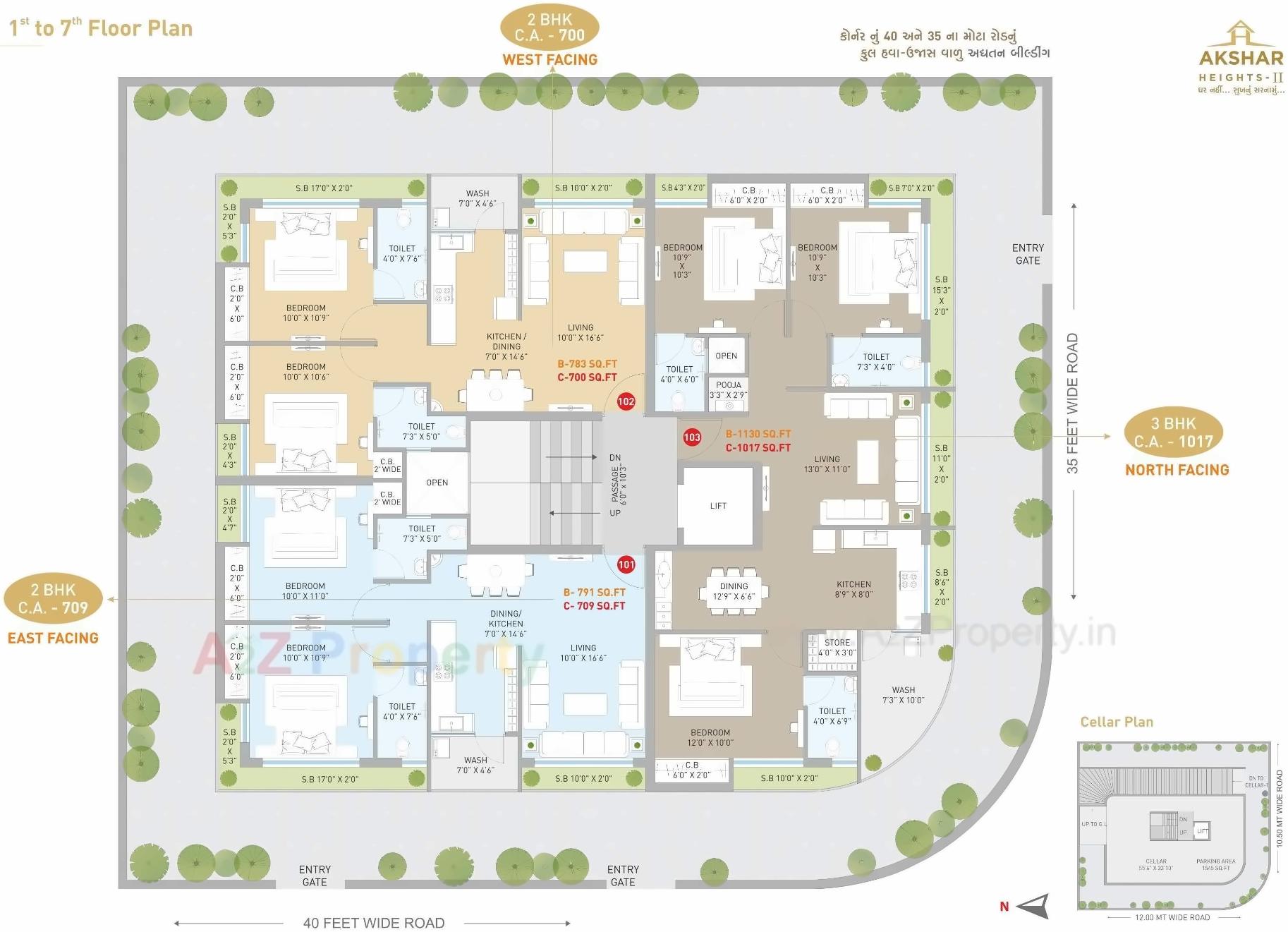 Layout of real estate project Akshar Heights located at Rajkot, Rajkot, Gujarat