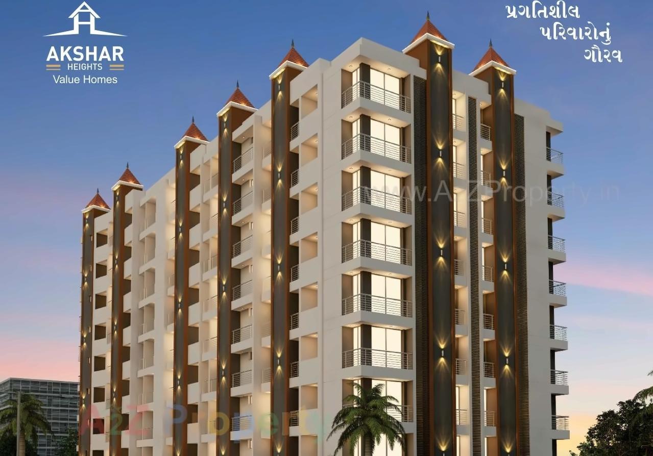 3D Elevation of real estate project Akshar Heights located at Rajkot, Rajkot, Gujarat