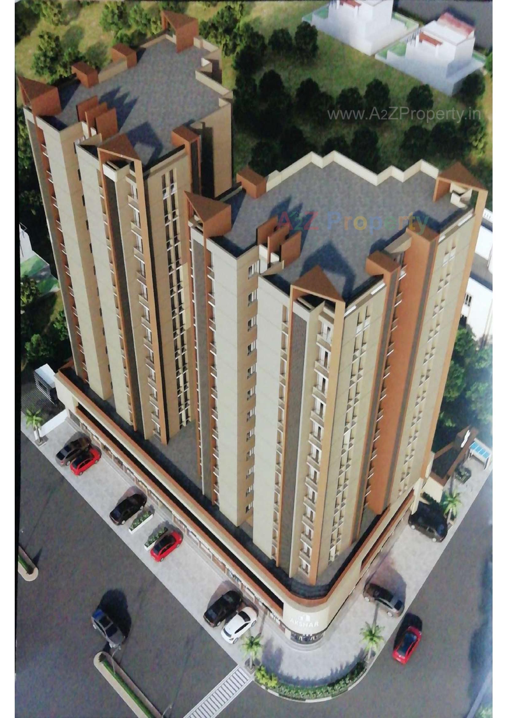 3D Elevation of real estate project Akshar Heights located at Rajkot, Rajkot, Gujarat