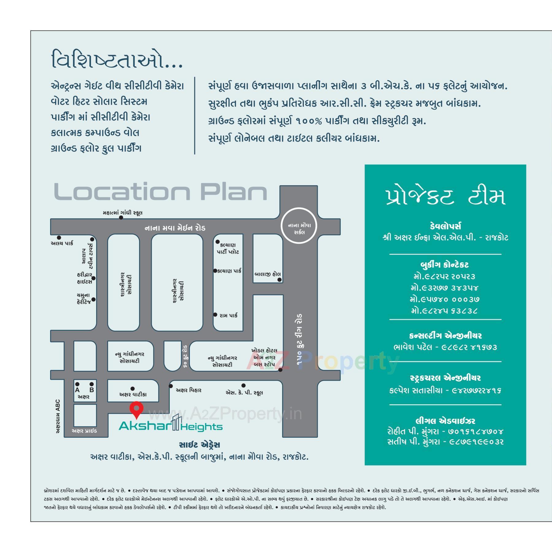 Layout of real estate project Akshar Heights located at Mavdi, Rajkot, Gujarat