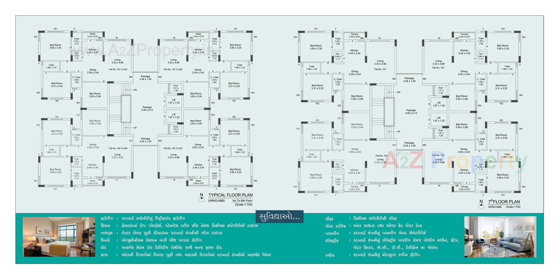 Layout of real estate project Akshar Heights located at Mavdi, Rajkot, Gujarat