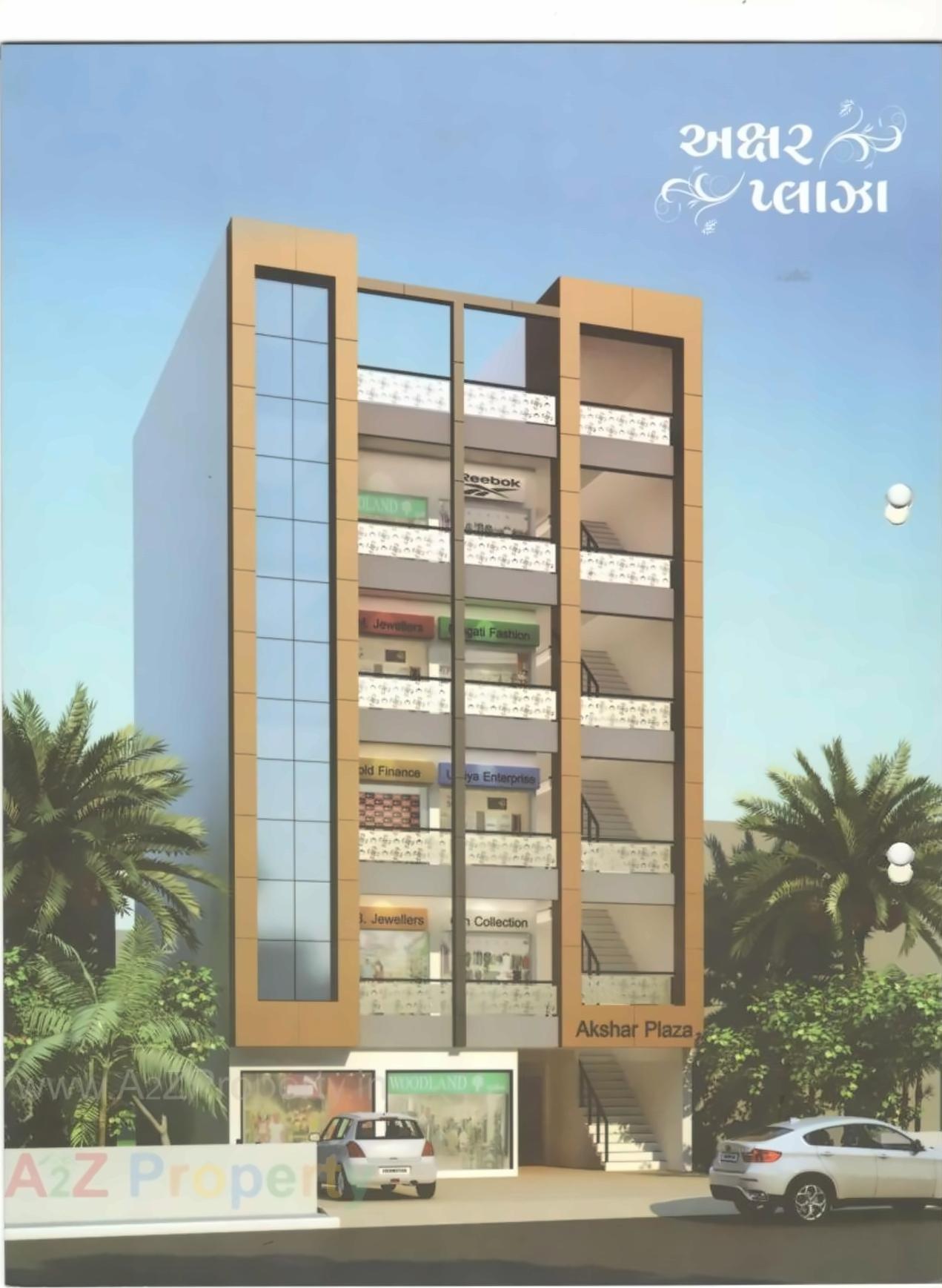 3D Elevation of real estate project Akshar Plaza located at Rajkot, Rajkot, Gujarat