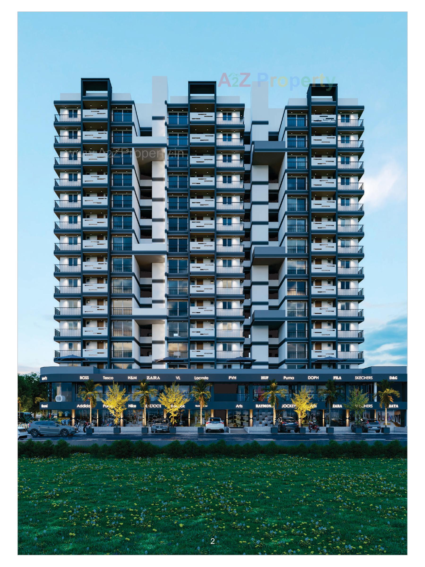 3D Elevation of real estate project Ananat Heights located at Mavdi, Rajkot, Gujarat