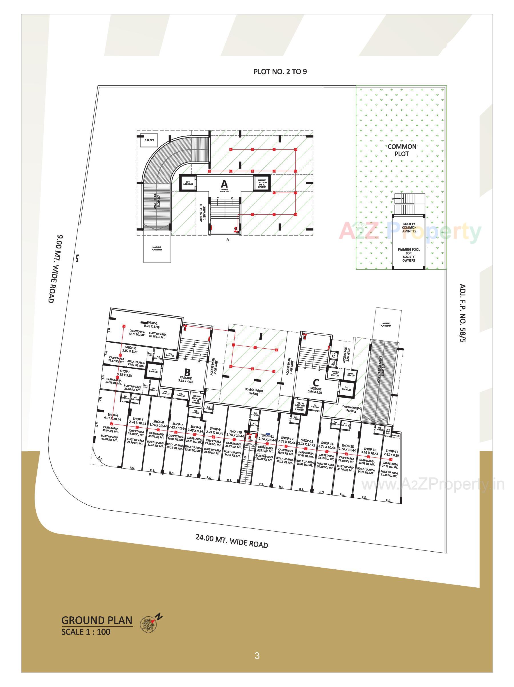 Layout of real estate project Ananat Heights located at Mavdi, Rajkot, Gujarat