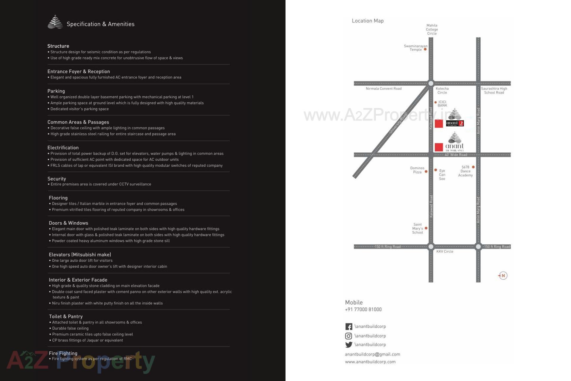  of real estate project Anant The Work Space located at Rajkot, Rajkot, Gujarat