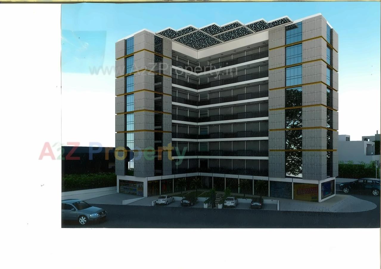 3D Elevation of real estate project Angel Bizz located at Mavadi, Rajkot, Gujarat