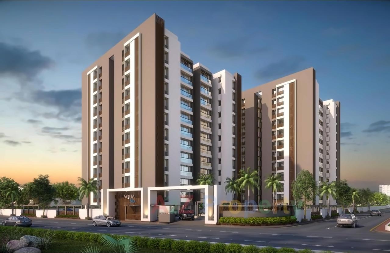 3D Elevation of real estate project Aqua Blue located at Mota-mava, Rajkot, Gujarat