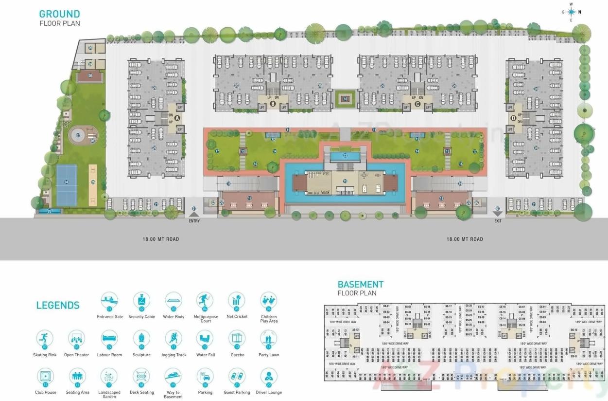 Layout of real estate project Aqua located at Mota-mava, Rajkot, Gujarat