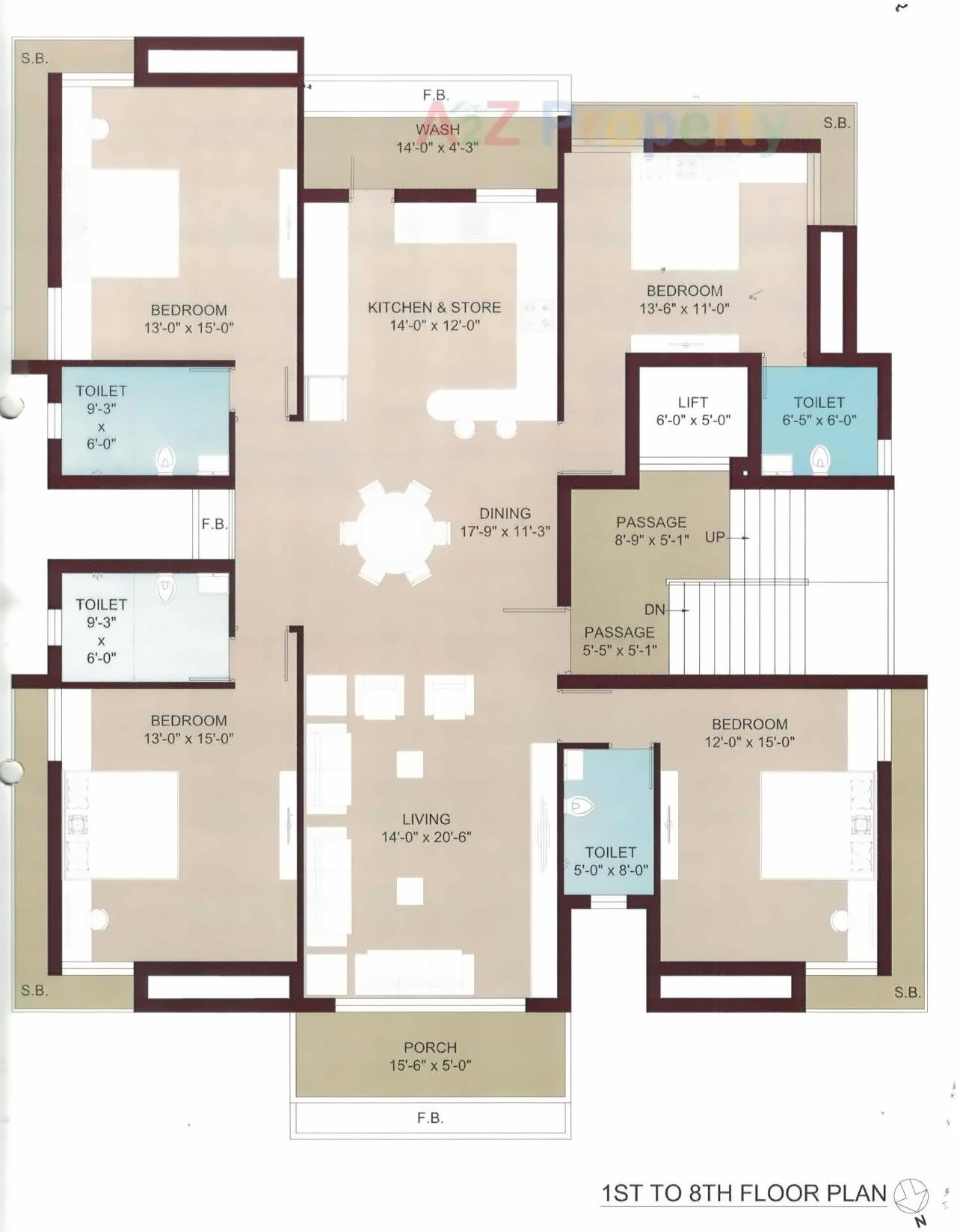 Layout of real estate project Arnav Appartment located at Rajkot, Rajkot, Gujarat
