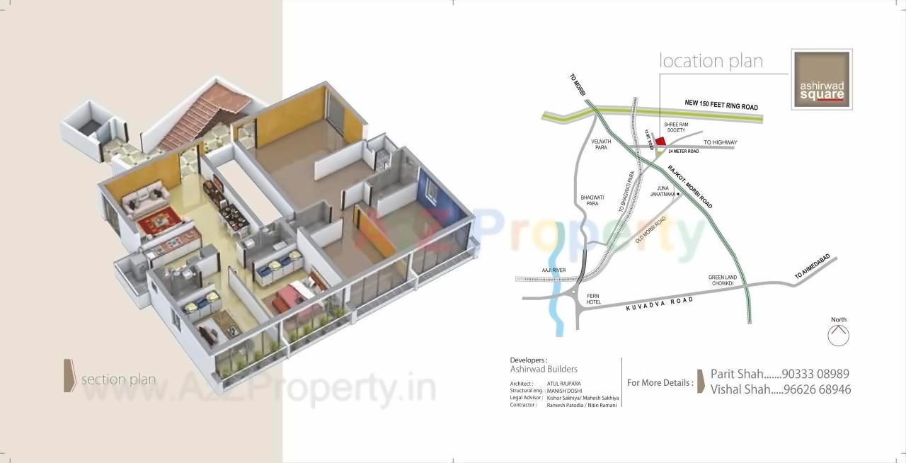 Layout of real estate project Ashirwad Square located at Rajkot, Rajkot, Gujarat