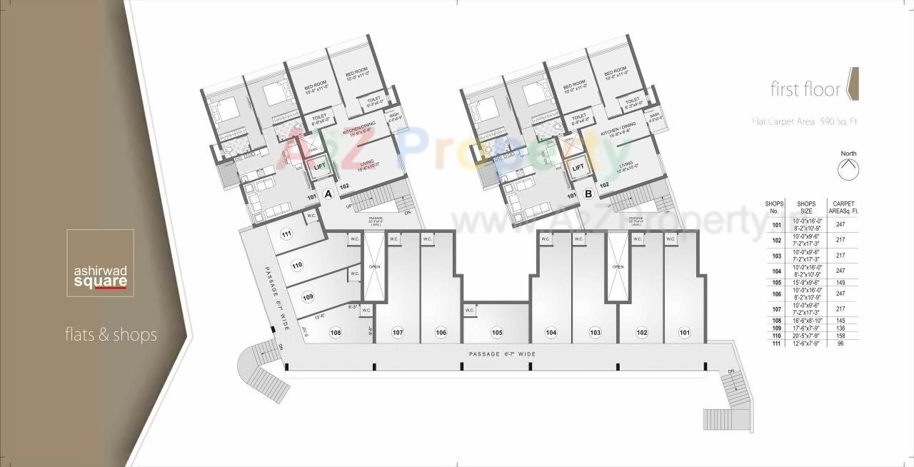 Layout of real estate project Ashirwad Square located at Rajkot, Rajkot, Gujarat