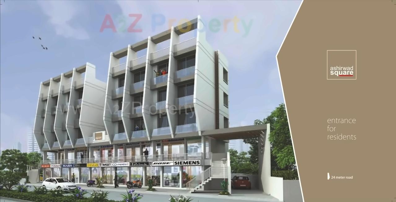 3D Elevation of real estate project Ashirwad Square located at Rajkot, Rajkot, Gujarat
