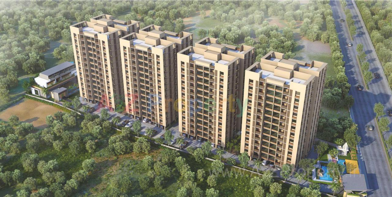 3D Elevation of real estate project Asopalav Enigma located at Mavdi, Rajkot, Gujarat