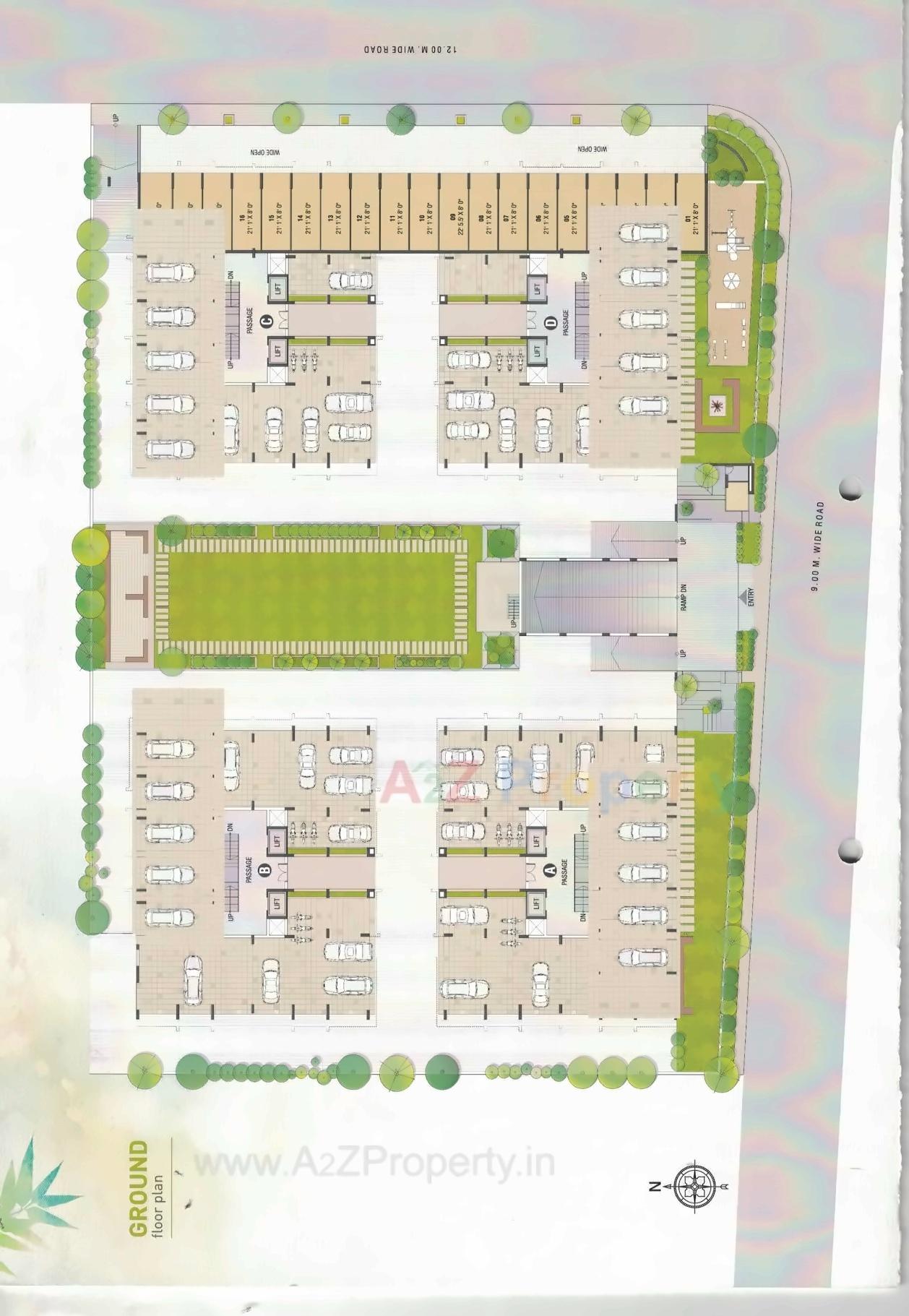 Layout of real estate project Asopalav Luxuria located at Mavdi, Rajkot, Gujarat
