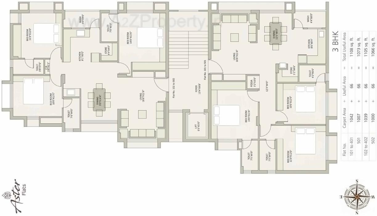 Layout of real estate project Aster Flat located at Mavdi, Rajkot, Gujarat
