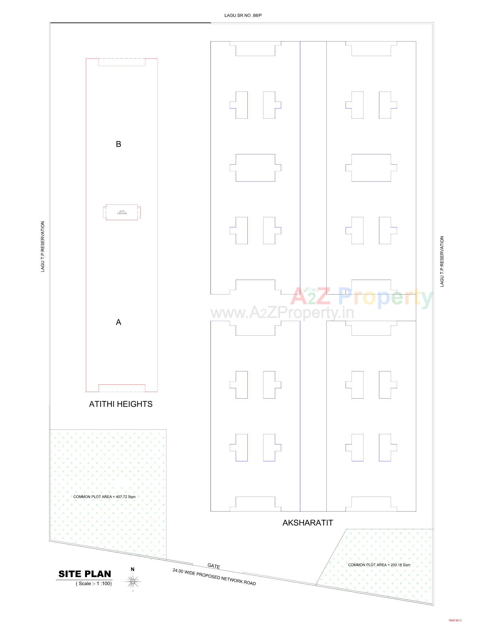 Layout of real estate project Atithi Heights located at Kangshiyali, Rajkot, Gujarat
