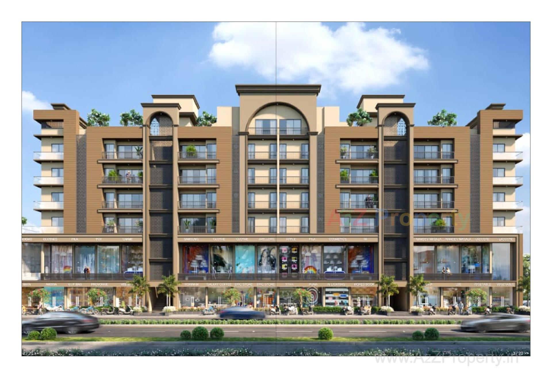 3D Elevation of real estate project Atlantis Arihant located at Raiya, Rajkot, Gujarat