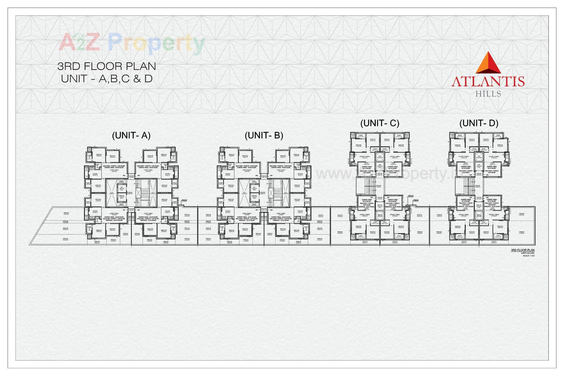 Layout of real estate project Atlantis Hills located at Raiya, Rajkot, Gujarat