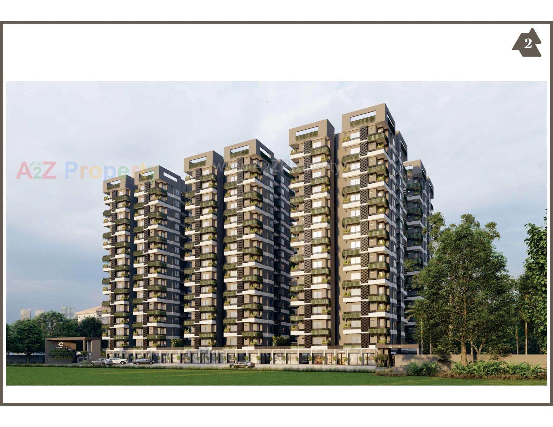 3D Elevation of real estate project Atulya City located at Kangshiyali, Rajkot, Gujarat