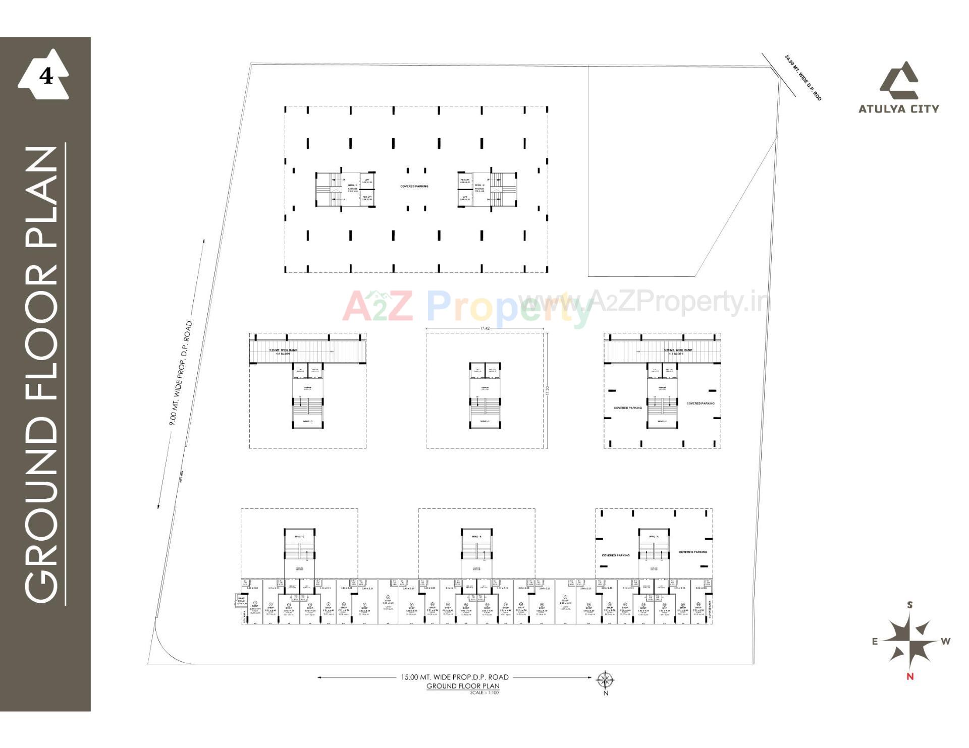 Layout of real estate project Atulya City located at Kangshiyali, Rajkot, Gujarat
