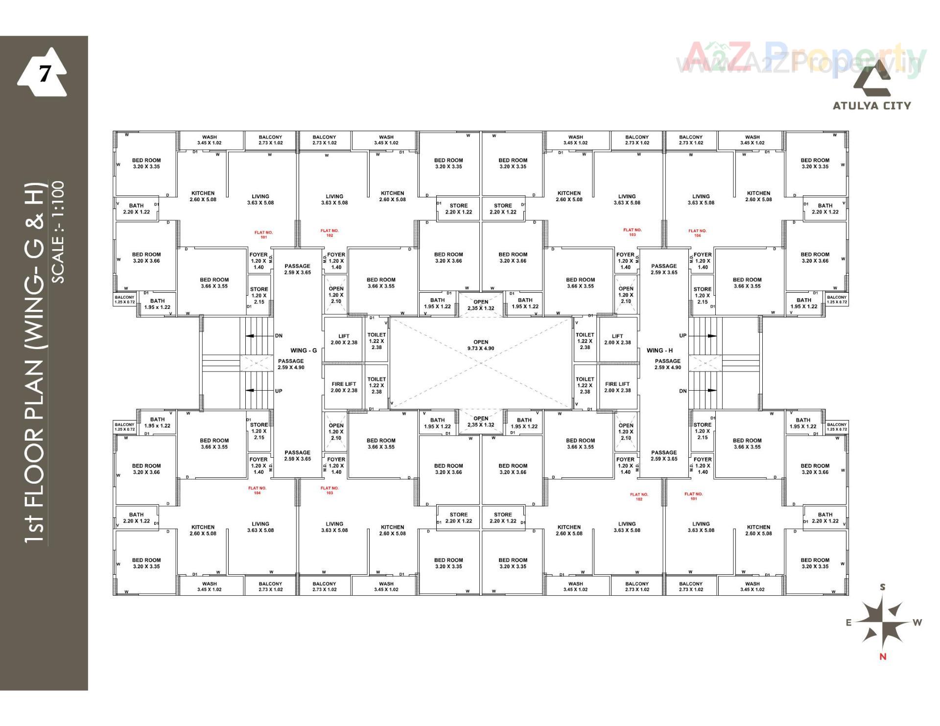 Layout of real estate project Atulya City located at Kangshiyali, Rajkot, Gujarat