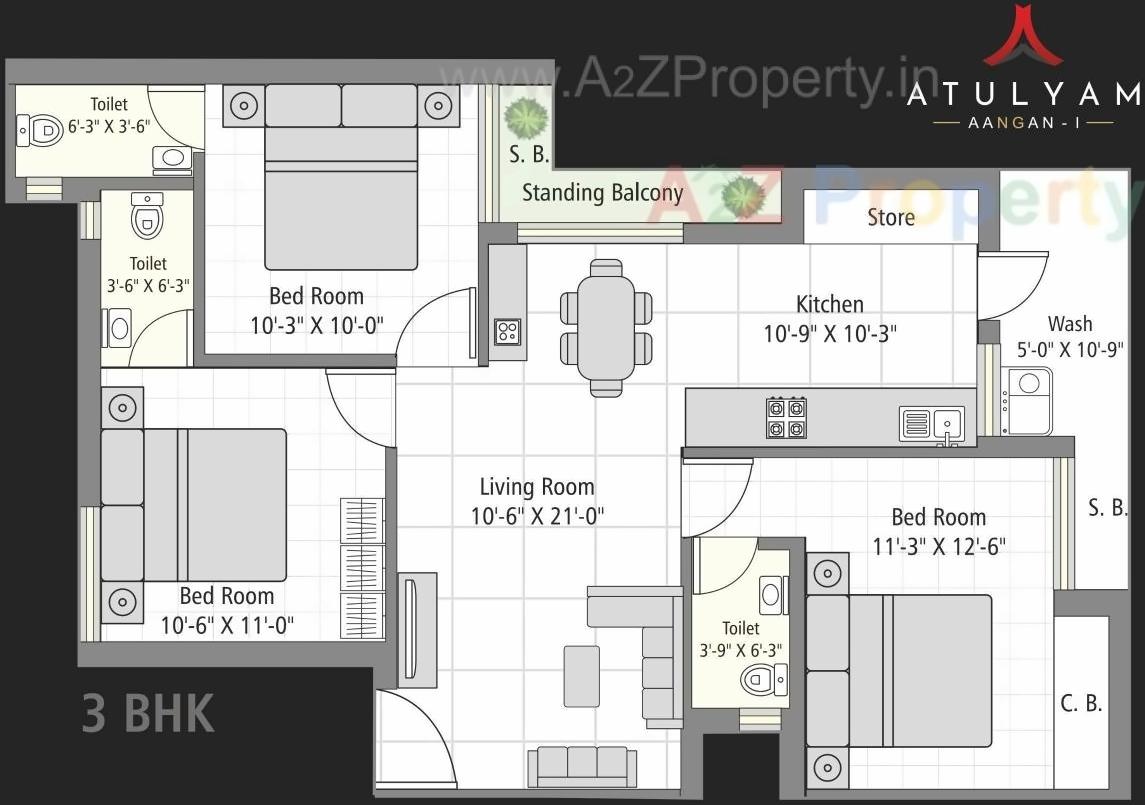 Layout of real estate project Atulyam Aangan located at Madhapar, Rajkot, Gujarat