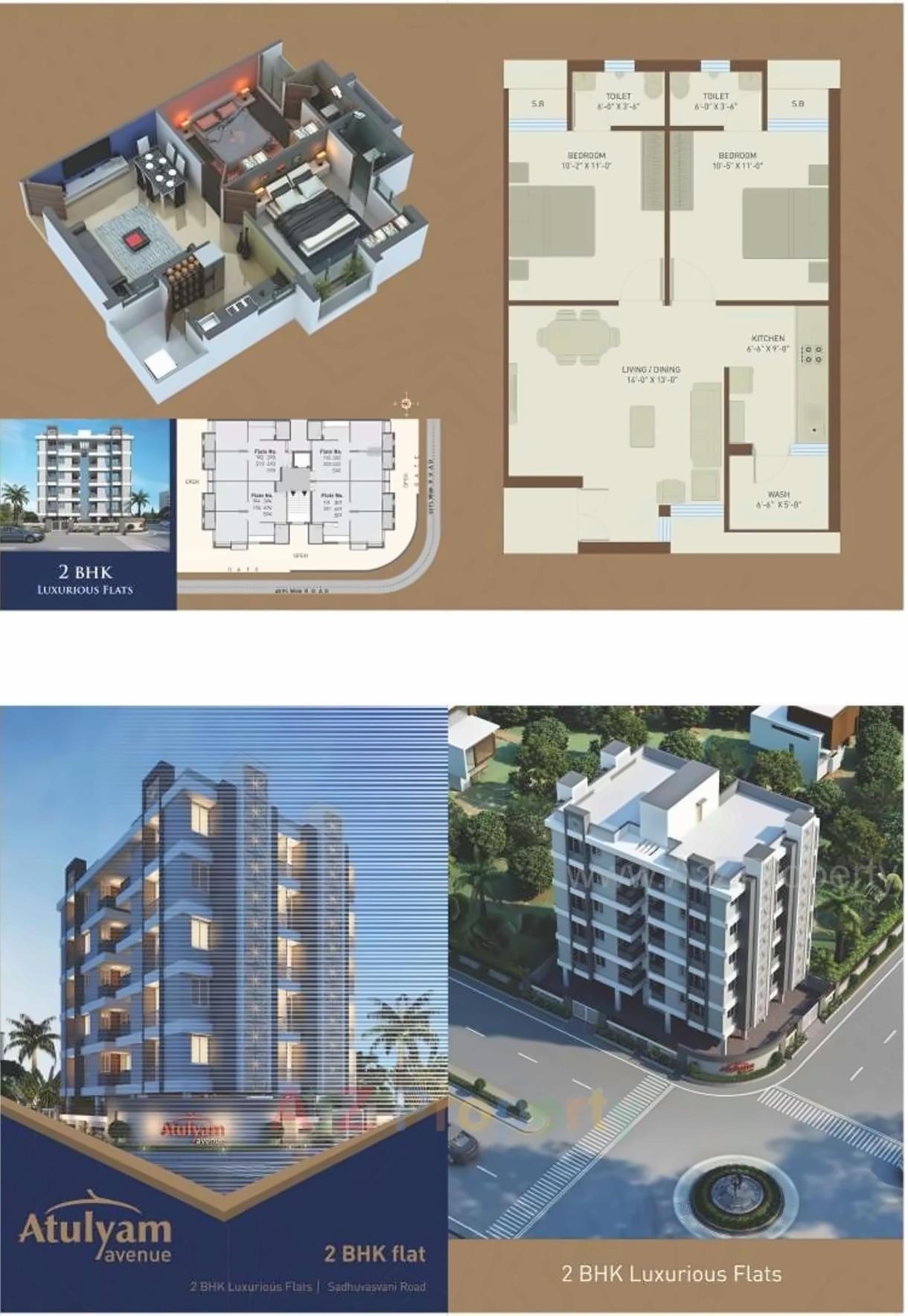 Layout of real estate project Atulyam Avenue located at Raiya, Rajkot, Gujarat