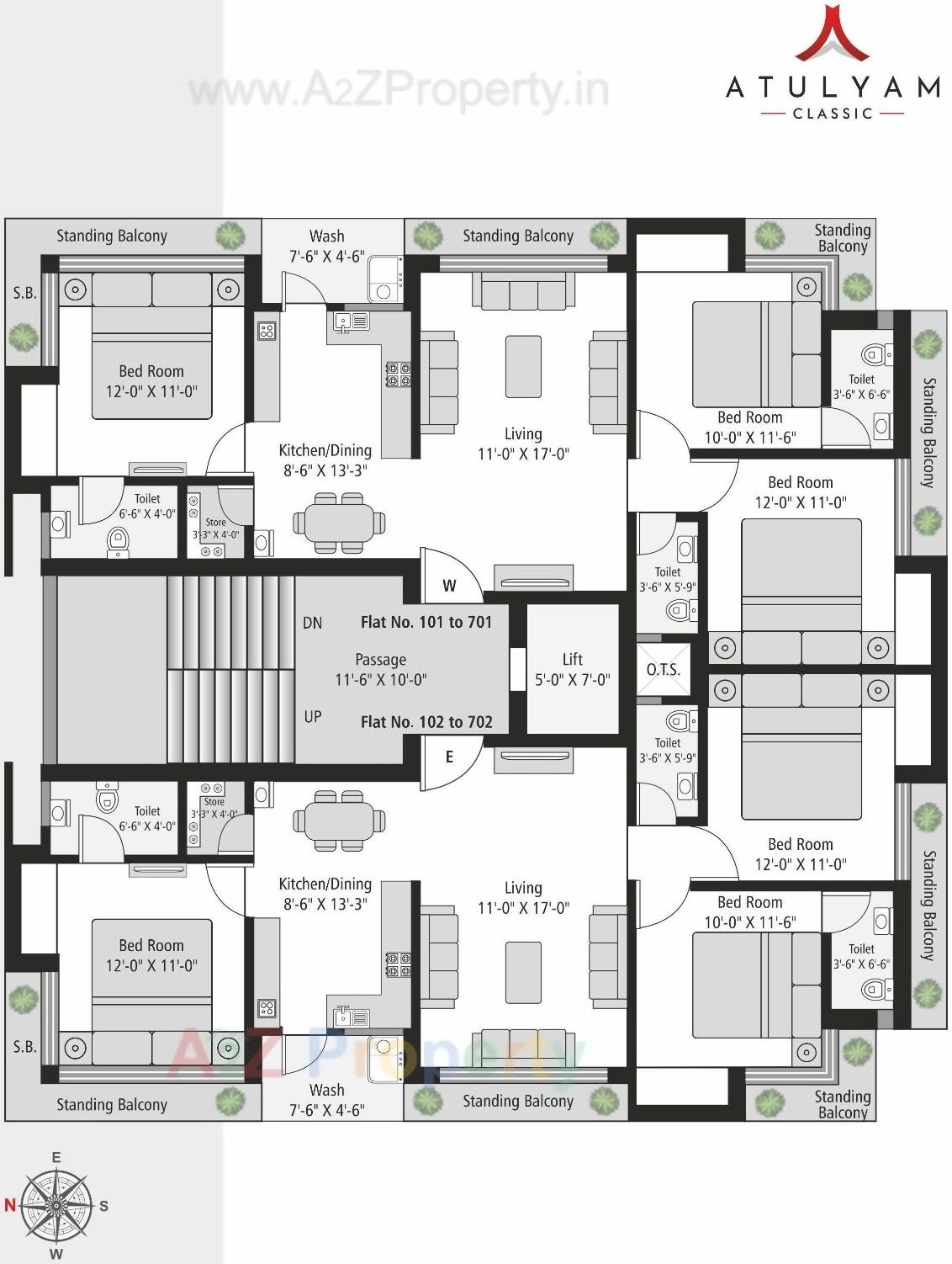 Layout of real estate project Atulyam Classic located at Raiya, Rajkot, Gujarat