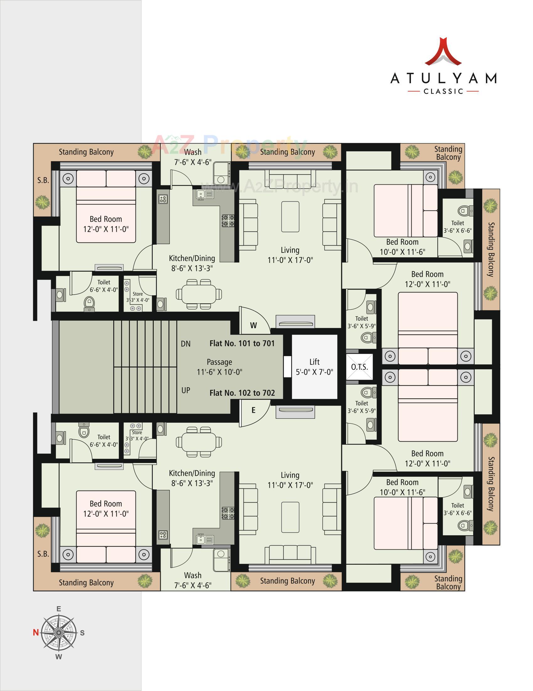 Layout of real estate project Atulyam Classic located at Raiya, Rajkot, Gujarat