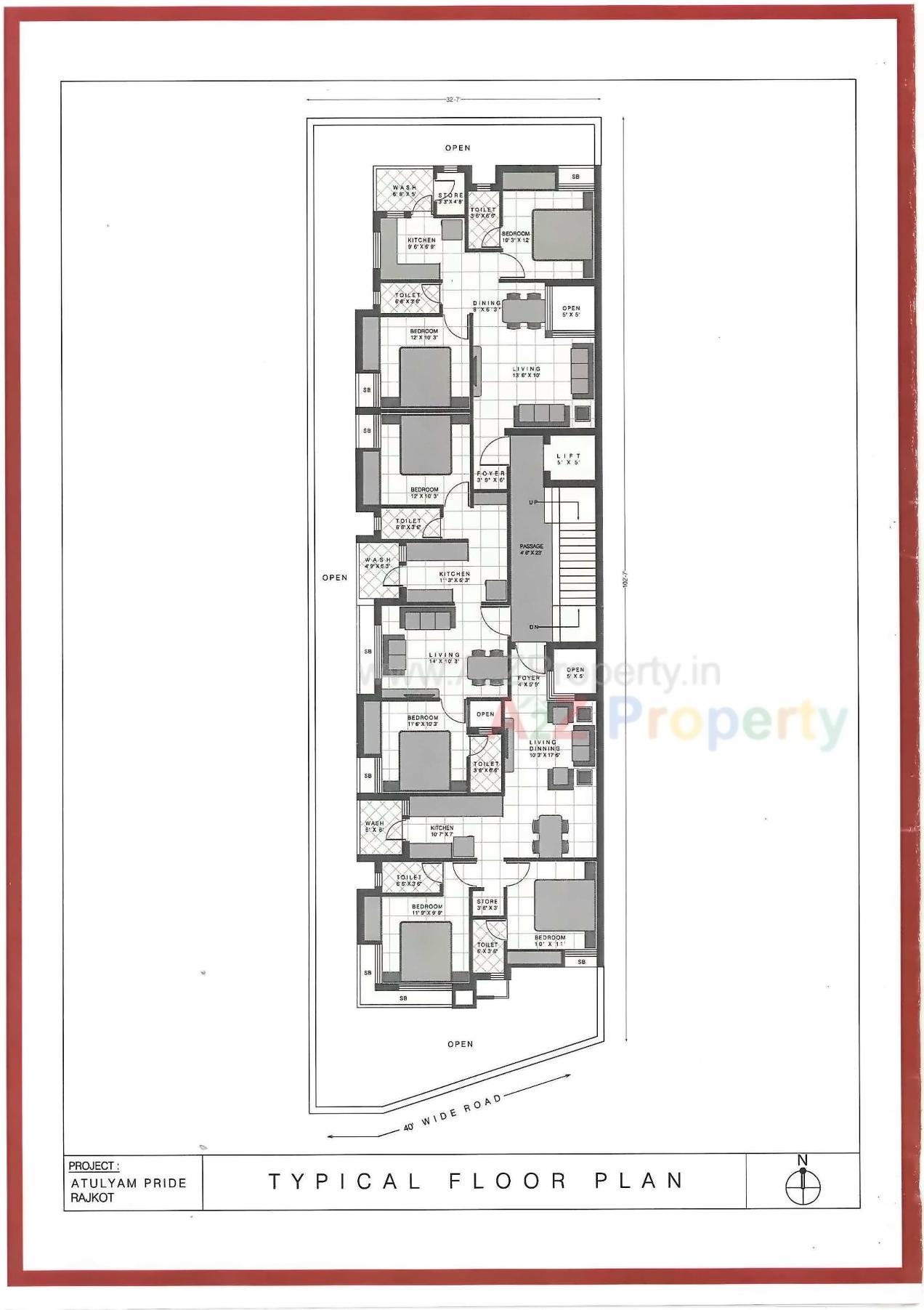 Layout of real estate project Atulyam Pride located at Raiya, Rajkot, Gujarat