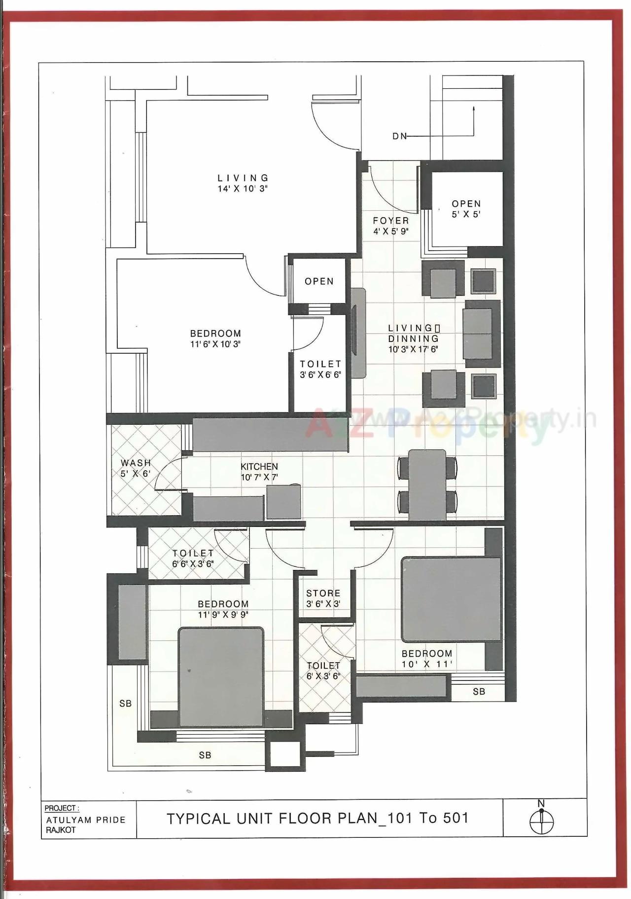 Layout of real estate project Atulyam Pride located at Raiya, Rajkot, Gujarat