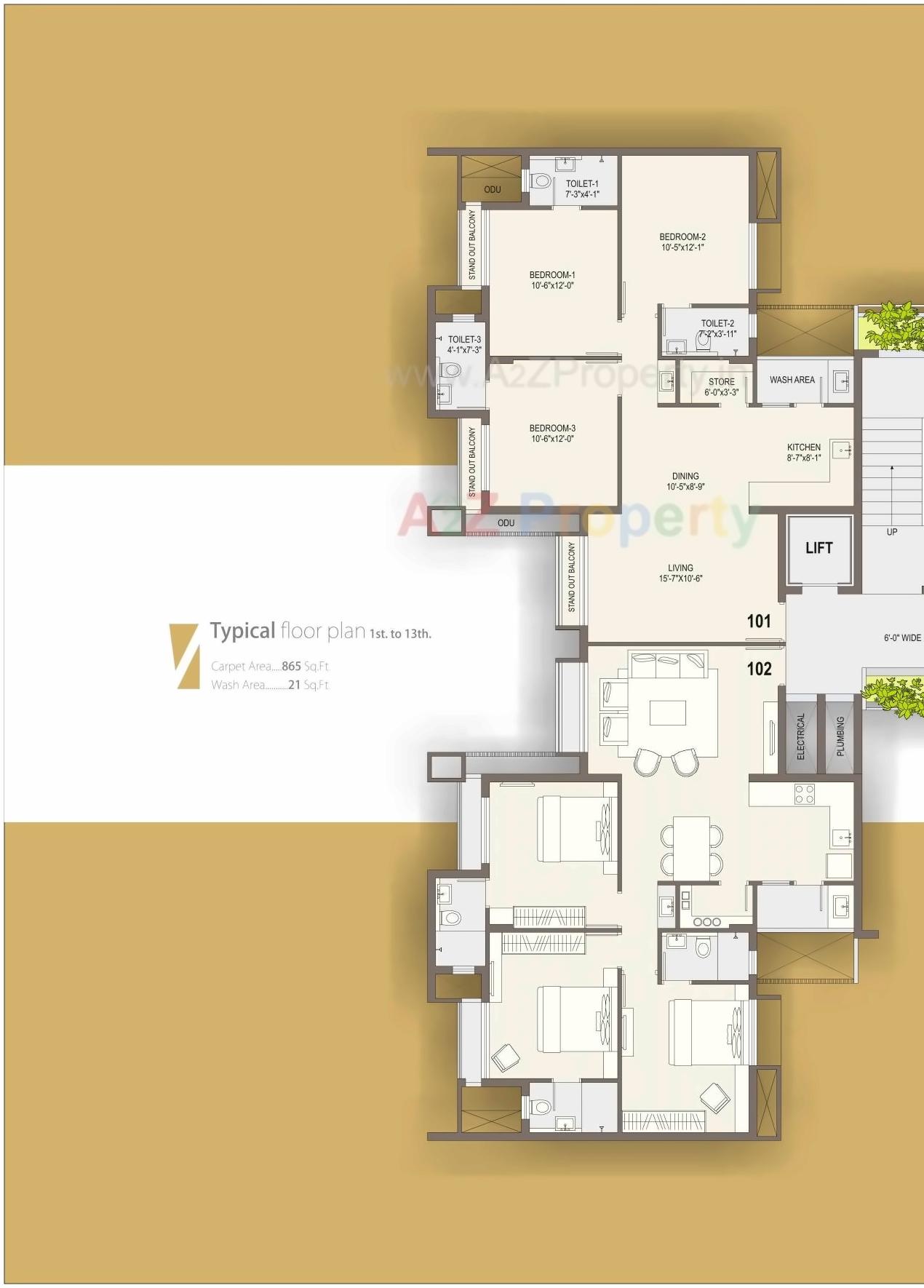 Layout of real estate project Aurum One located at Rajkot, Rajkot, Gujarat