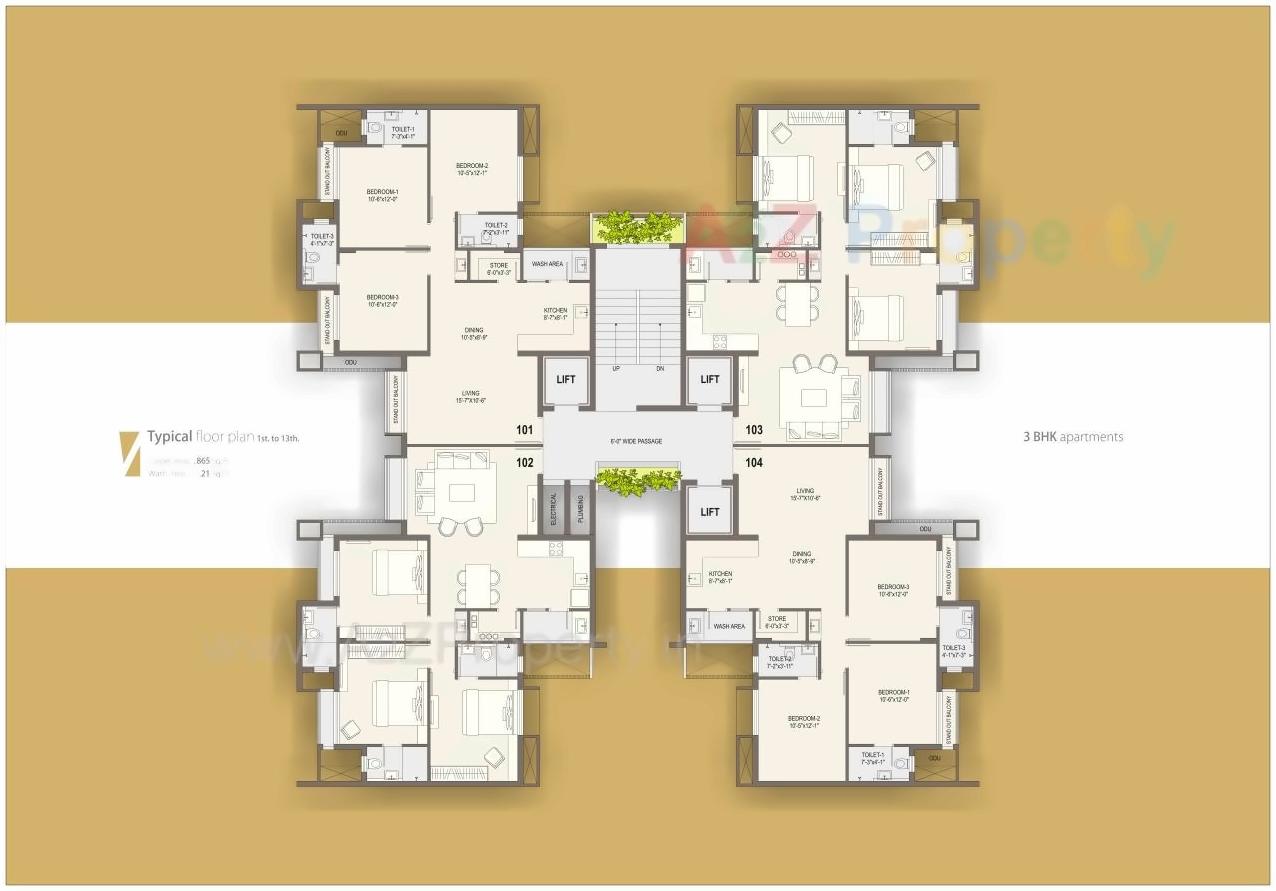 Layout of real estate project Aurum One located at Rajkot, Rajkot, Gujarat