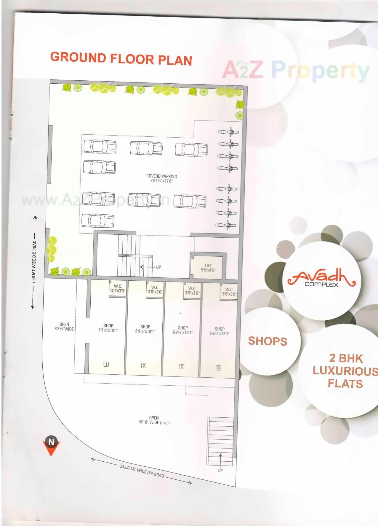 Layout of real estate project Avadh Complex located at Mavdi, Rajkot, Gujarat