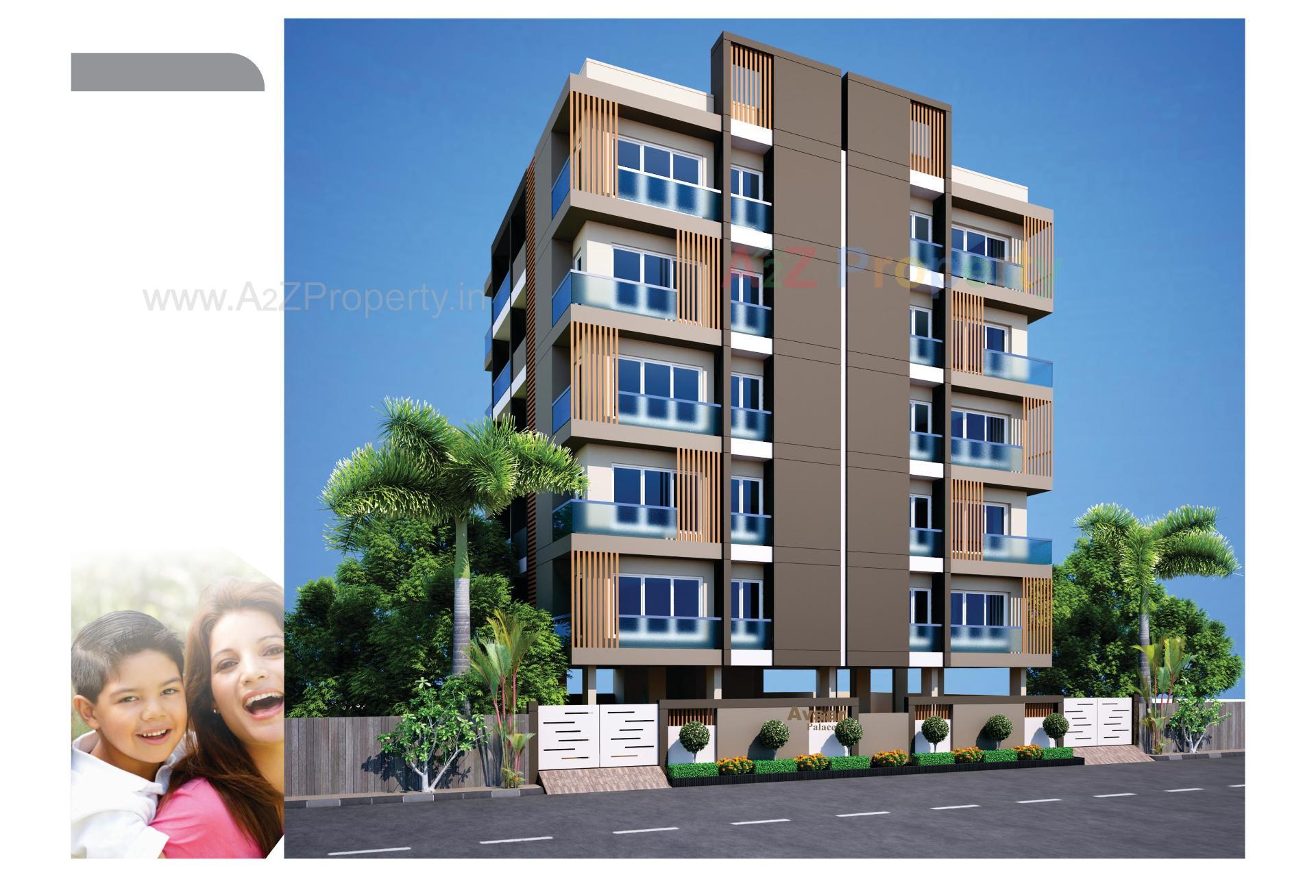 3D Elevation of real estate project Avsar Palace located at Munjaka, Rajkot, Gujarat