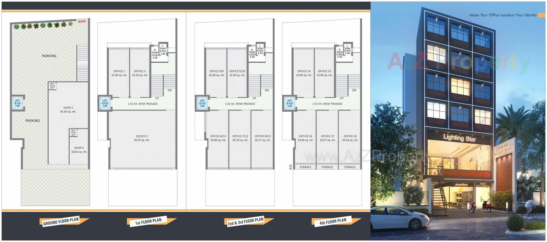 Layout of real estate project Balaji Business Center located at Rajkot, Rajkot, Gujarat