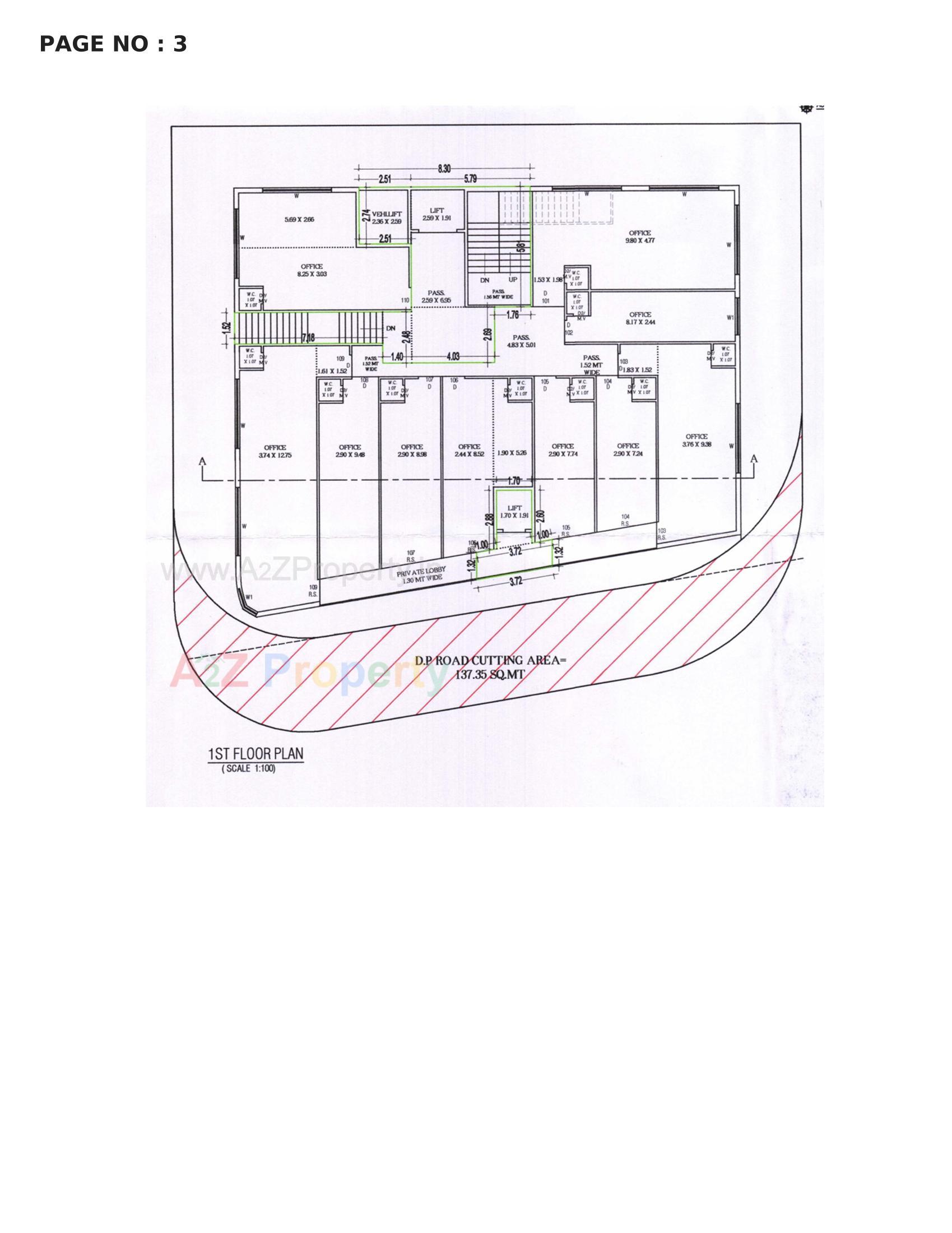 Layout of real estate project Business Point located at Kothariya, Rajkot, Gujarat