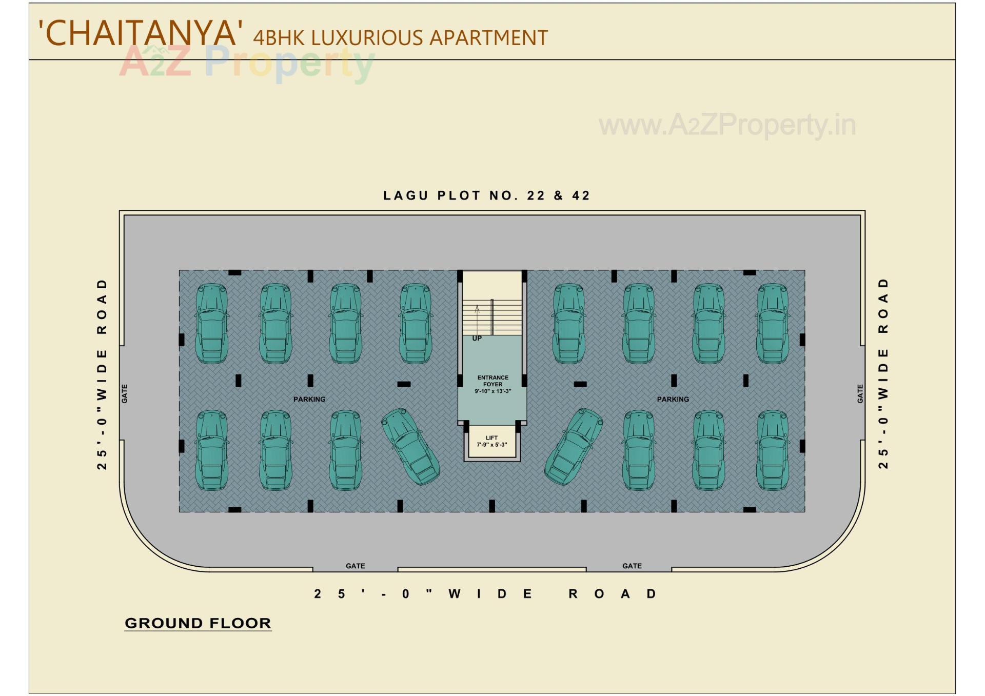 Layout of real estate project Chaitanya located at Mavdi, Rajkot, Gujarat