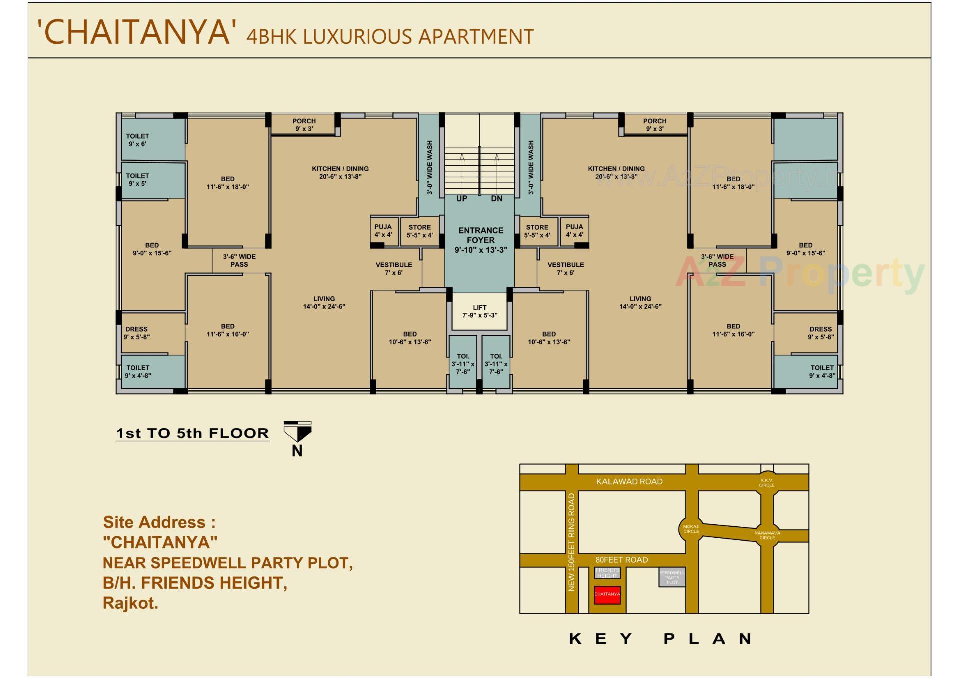 Layout of real estate project Chaitanya located at Mavdi, Rajkot, Gujarat