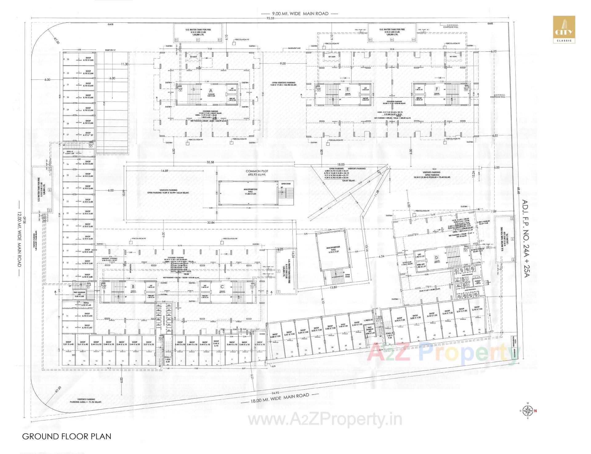 Layout of real estate project City Classic located at Mavdi, Rajkot, Gujarat